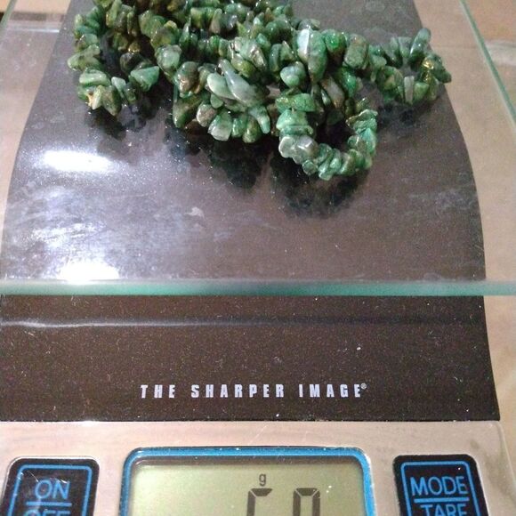 Emerald Turquoise chip necklace all natural 59 grams - Picture 2 of 5